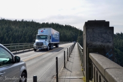 It shakes when semis go by, inches from the wires that are supposed to keep pedestrians safe.