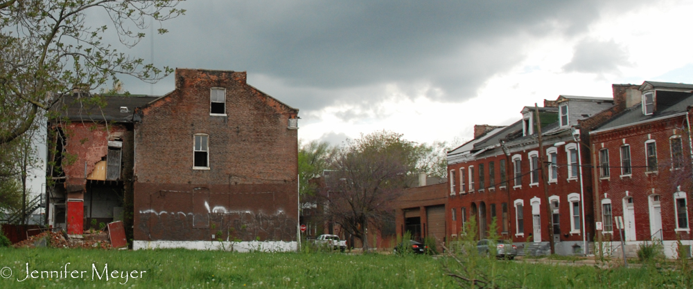 Meanwhile, other St. Louis neighborhoods look like war zones.