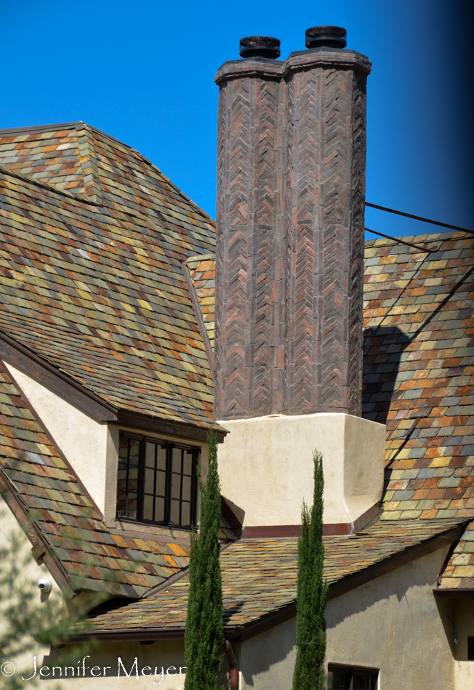 I've never seen a chimney like this, and the slate tiles are beautiful.