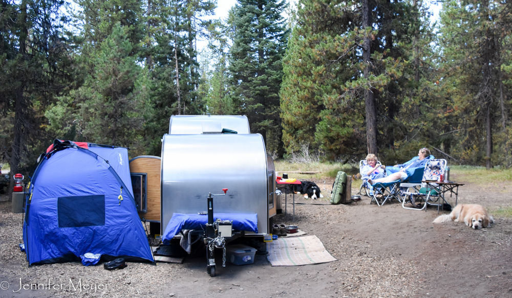 Relaxing at our site with Kelly.