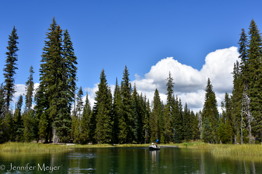 We preferred the section of the Deschutes River next to our campsite.