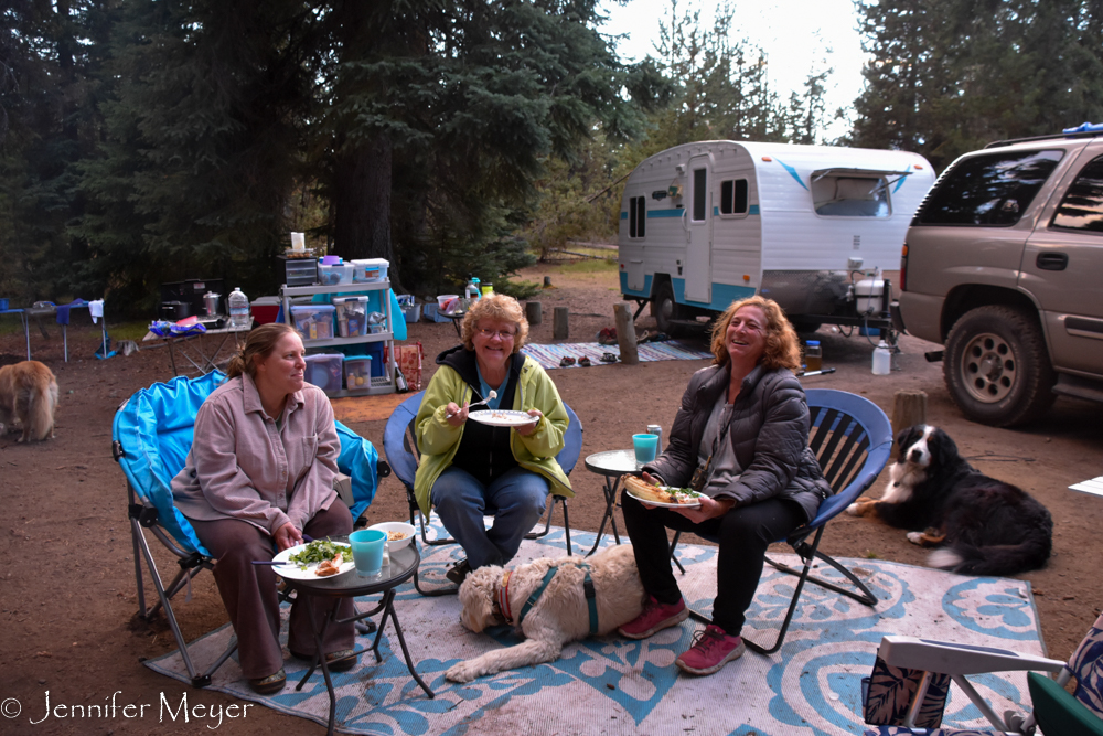 Dinner at dusk.