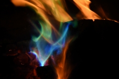 Two years ago, Kelly had given me packets of "magic crystals" that turn campfires blue and green.