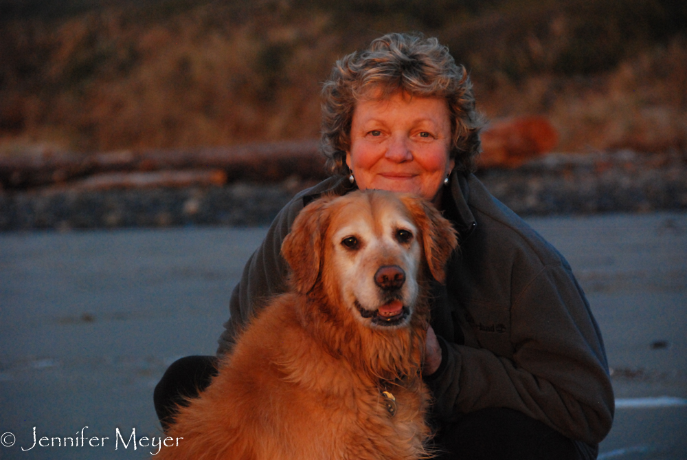 Kate and Bailey in the sunset glow.