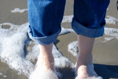 Foamy feet.