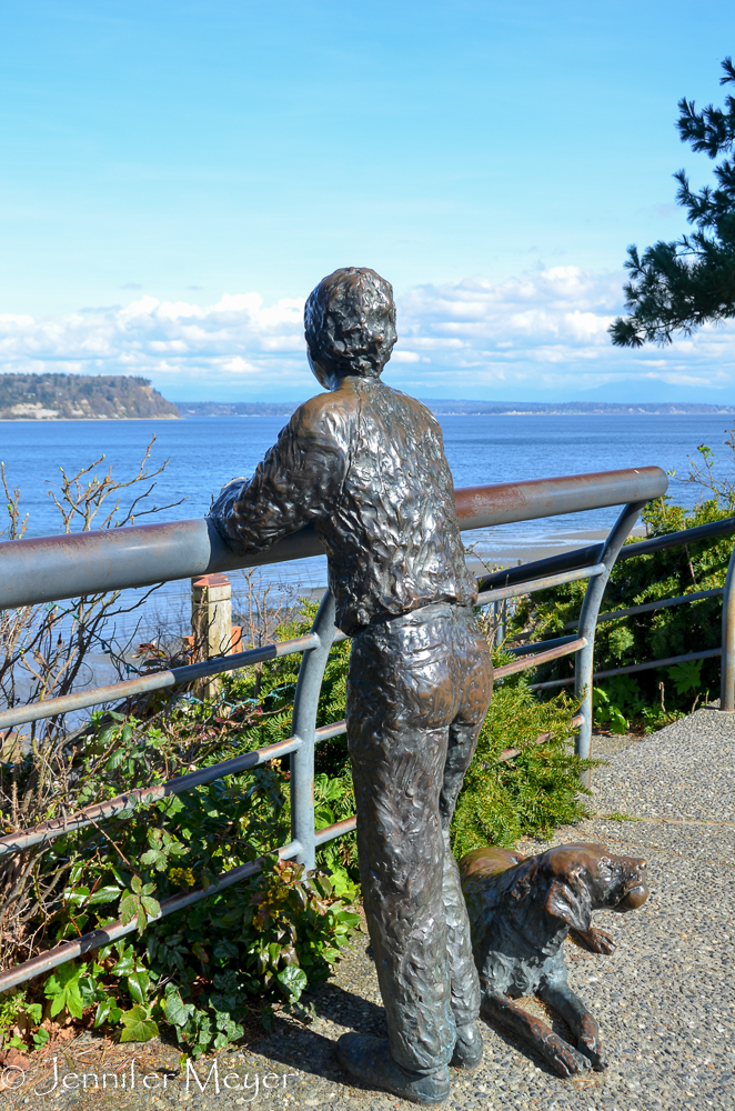 Bronze Boy takes in the view, too.