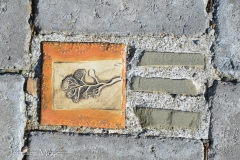 Decorative patio tiles.