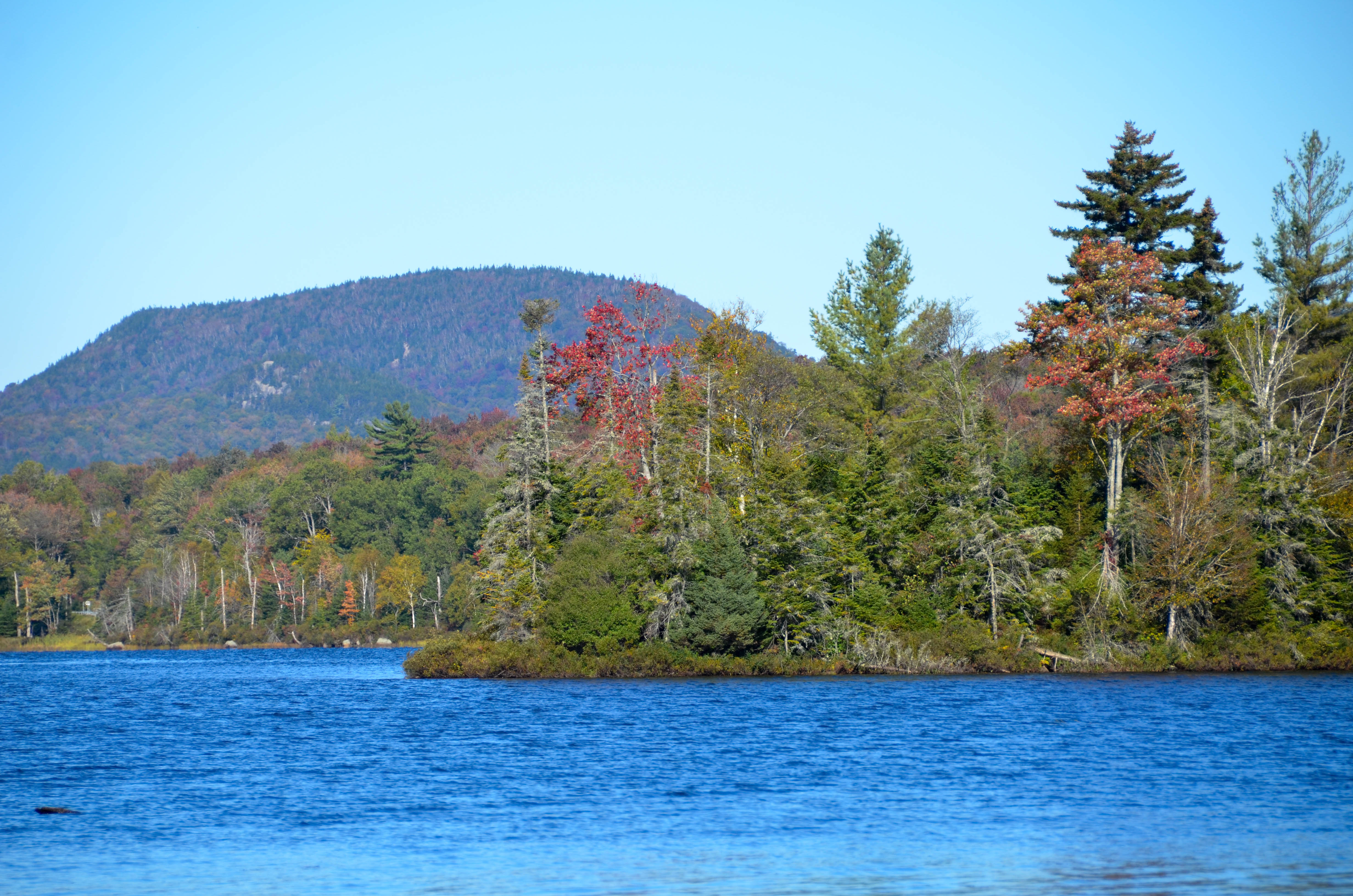 The lake was so blue.