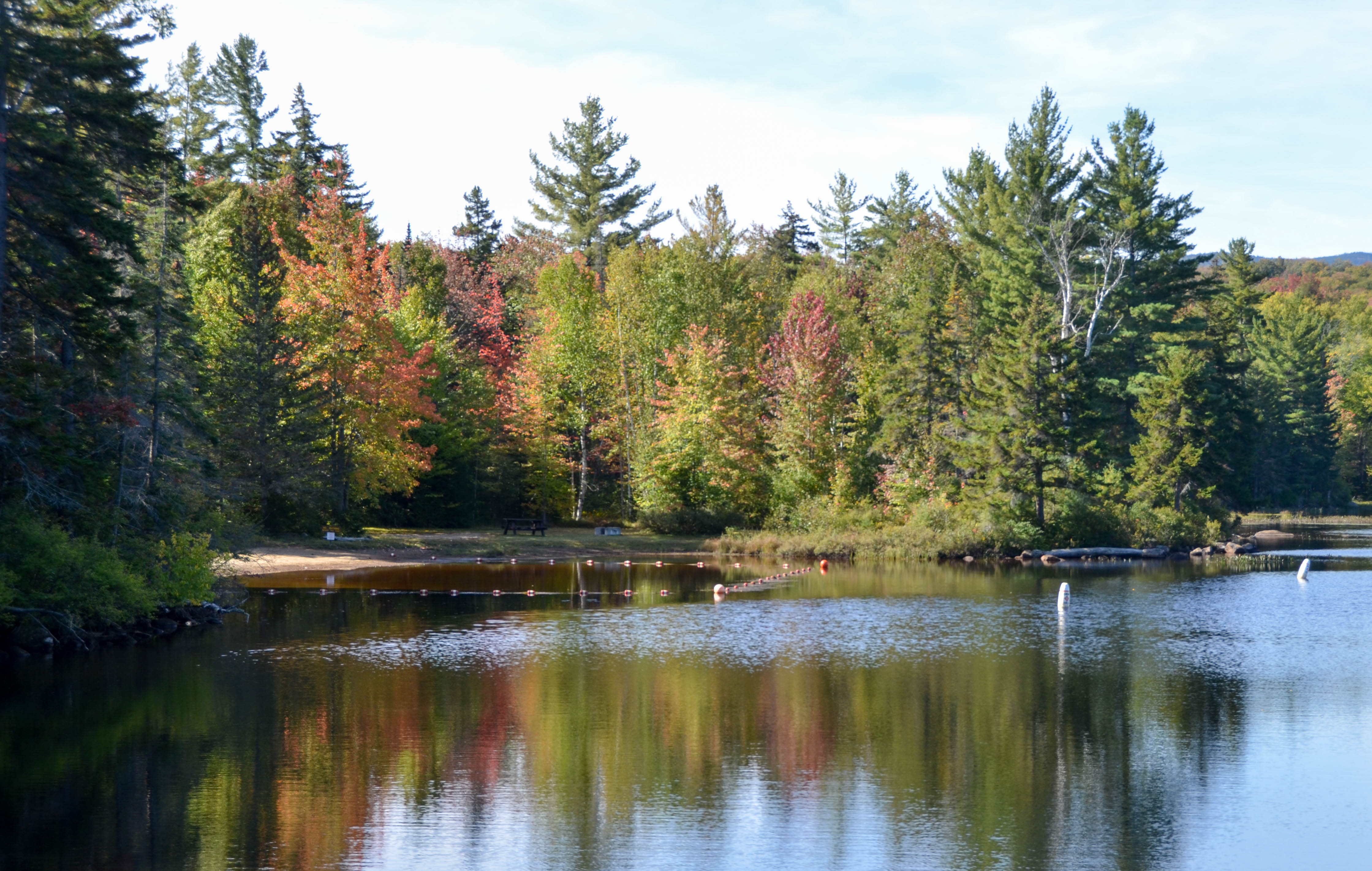 The swimming beach was empty.