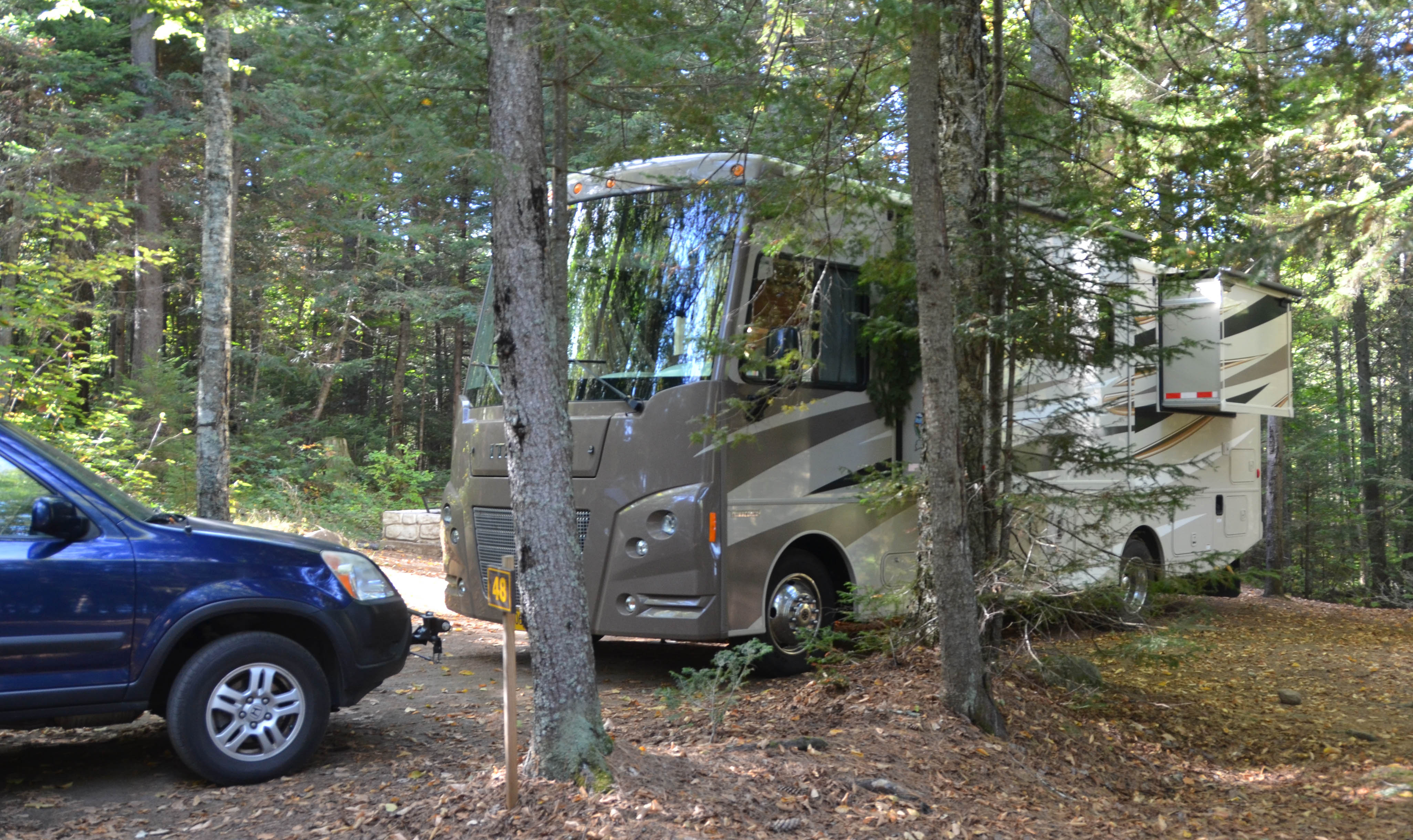 The first night, we were lucky to get a site not on the lake.