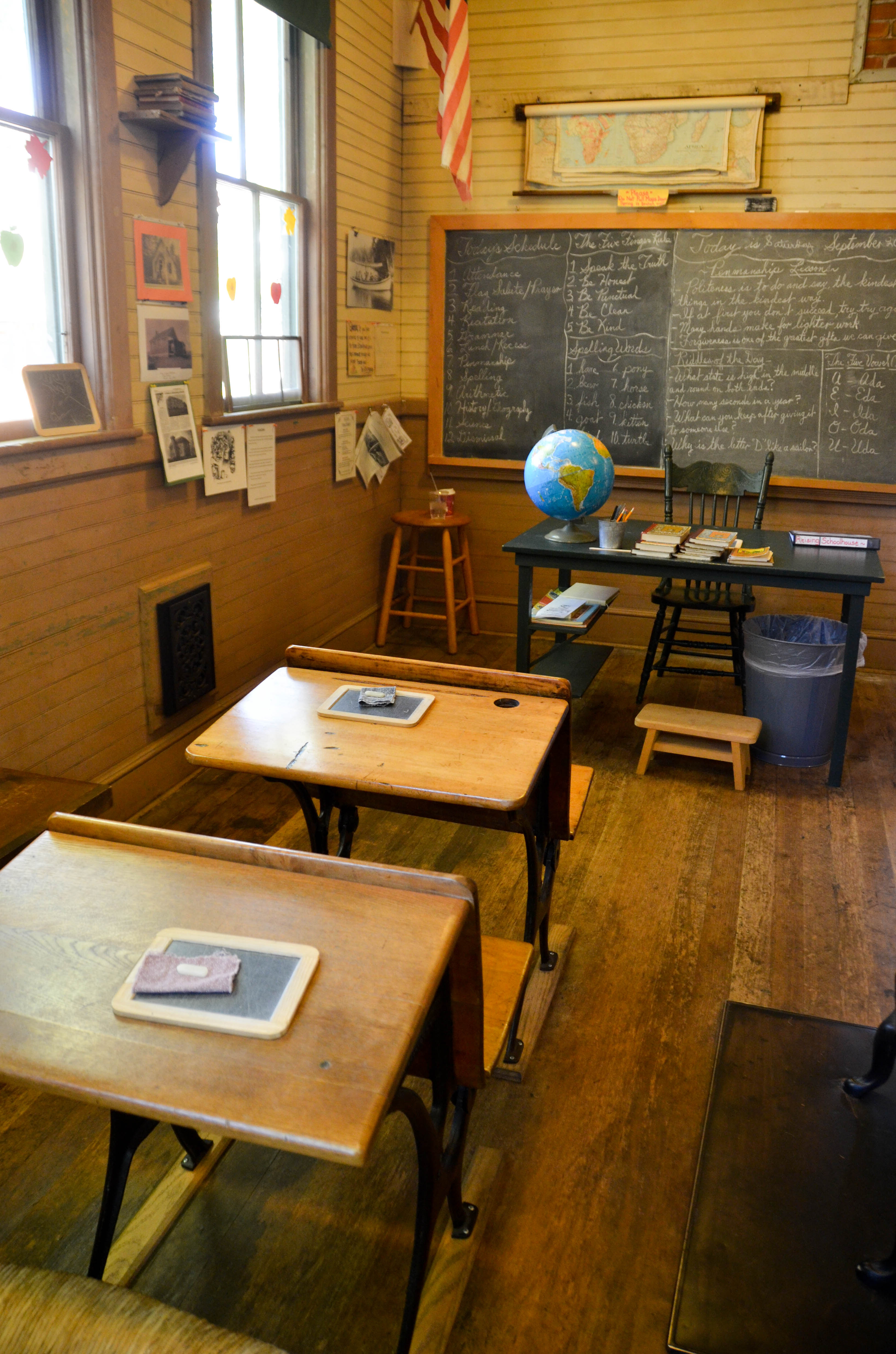 A one-room schoolhouse.