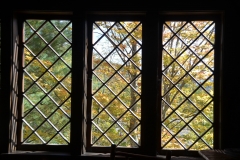 View through paned windows.