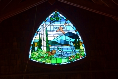 A very non-religious stained glass window.