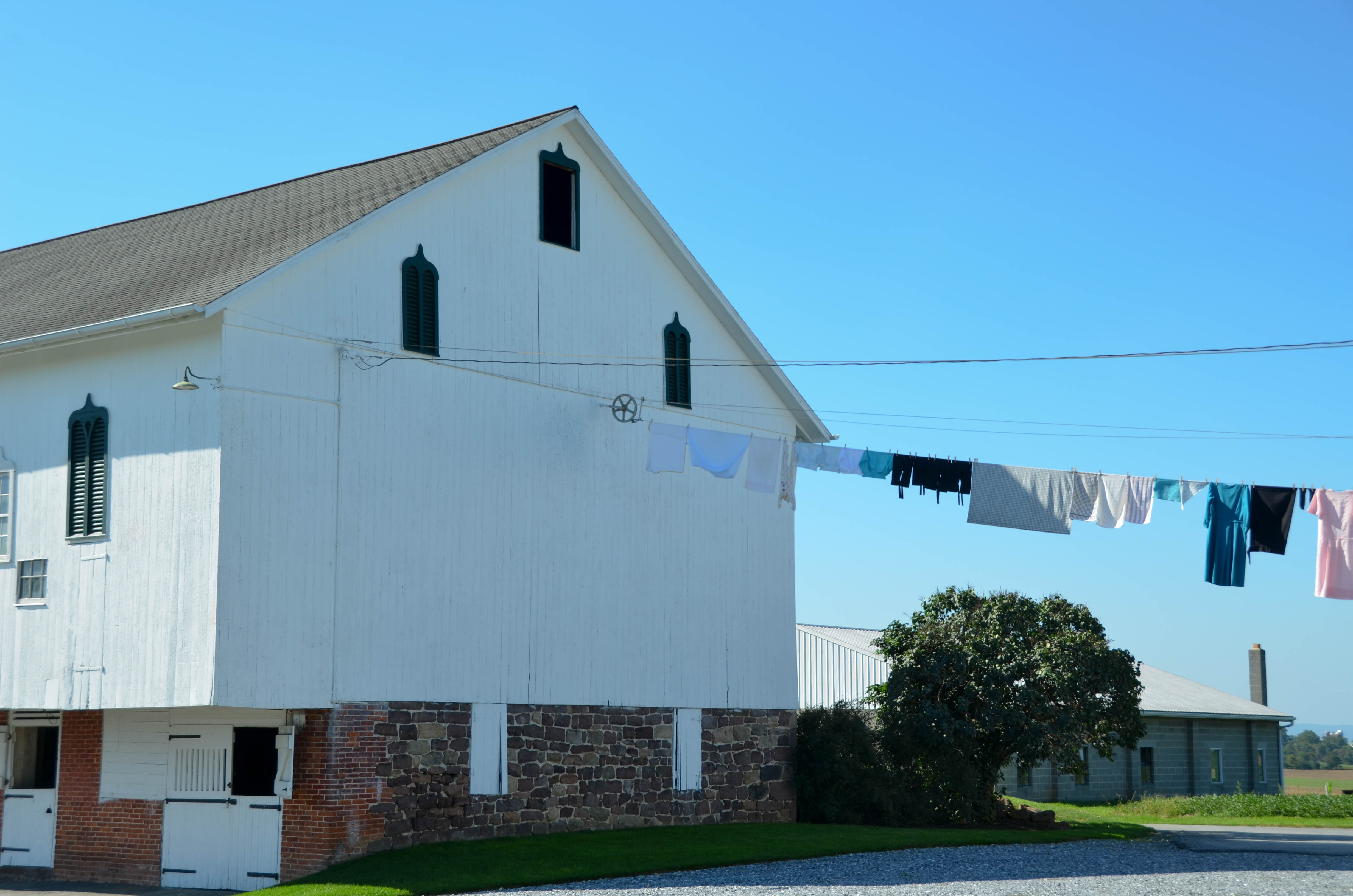 Laundry line to the barn.