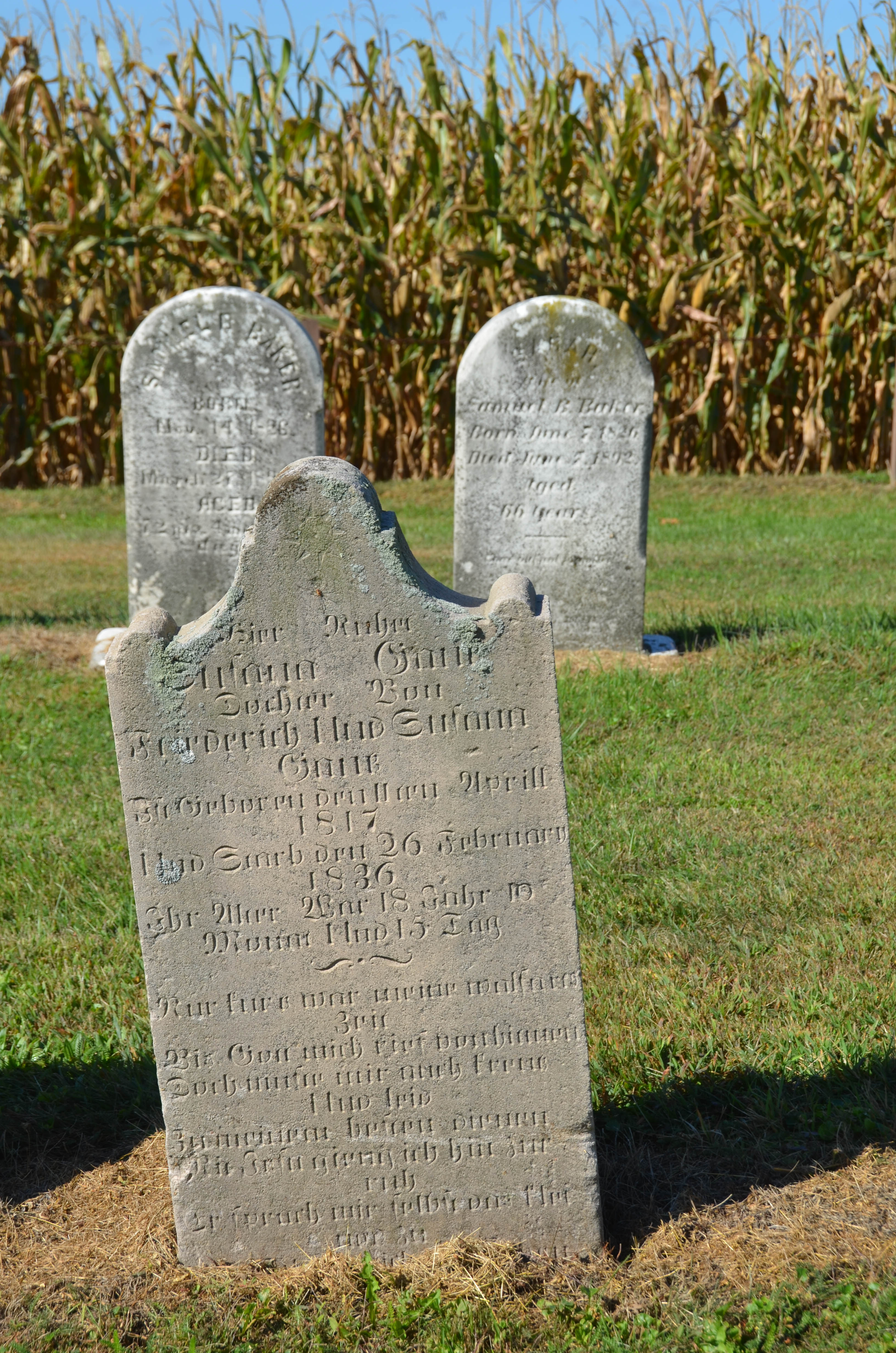 In this one, most of the headstones were from the early 1800s.