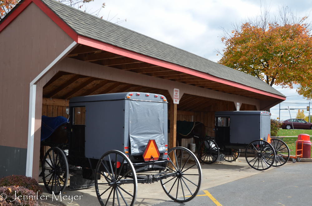 There were lots of Amish people in the store, buying supplies.