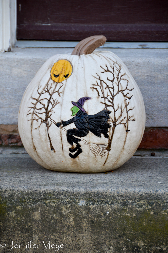 Painted pumpkin.