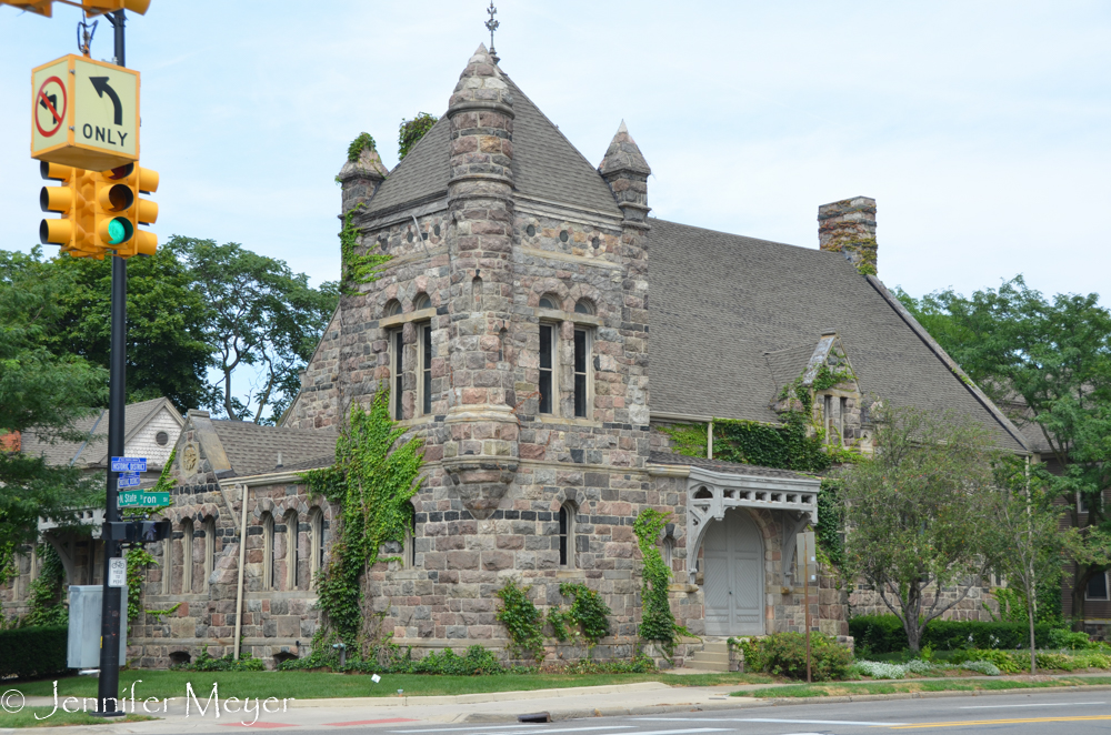 The old theater building where I took classes had been razed, but the church across the street was still there.