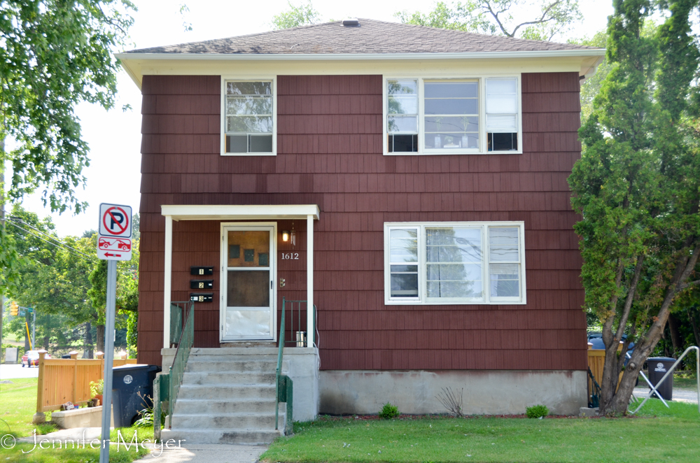 I shared the top floor of this house with two roommates.
