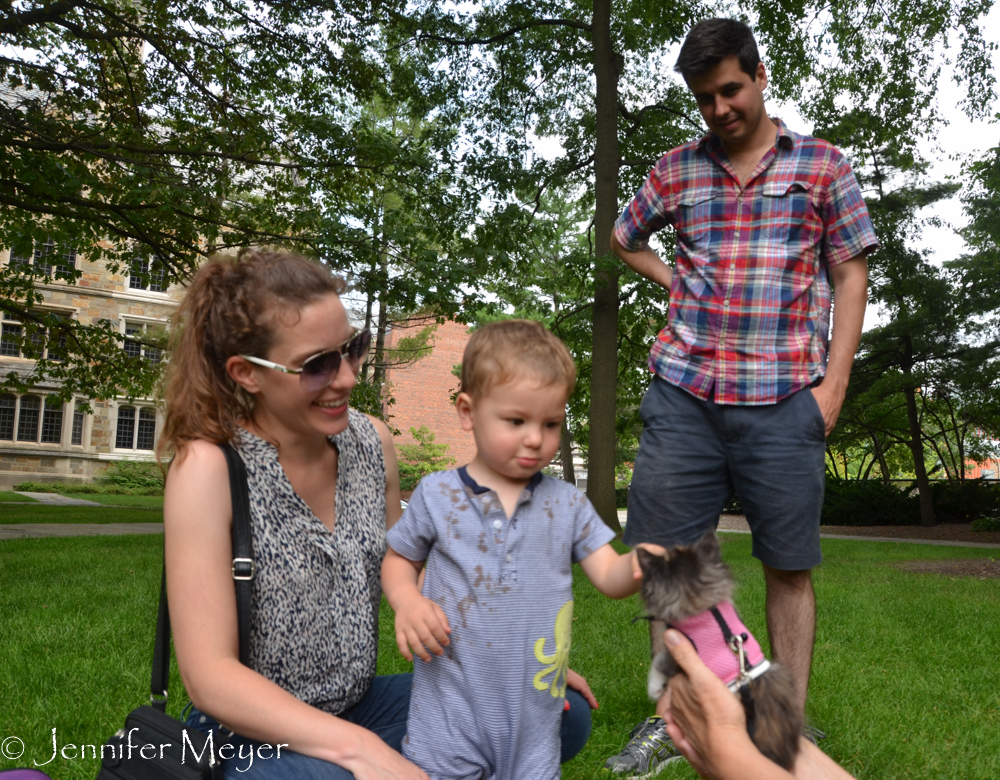 Young and old are drawn to her.