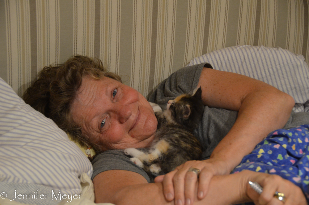 The next day was really Kate's birthday, and she got to loll about.