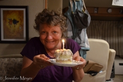 We brought birthday cake back to the RV.