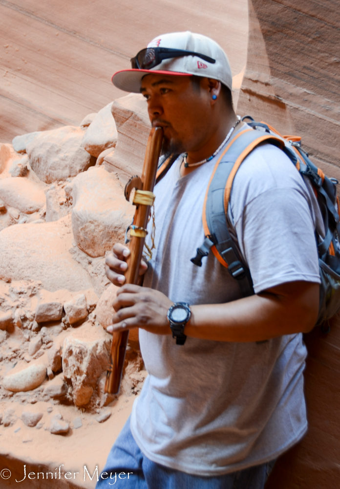 Our guide serenades us with flute music.