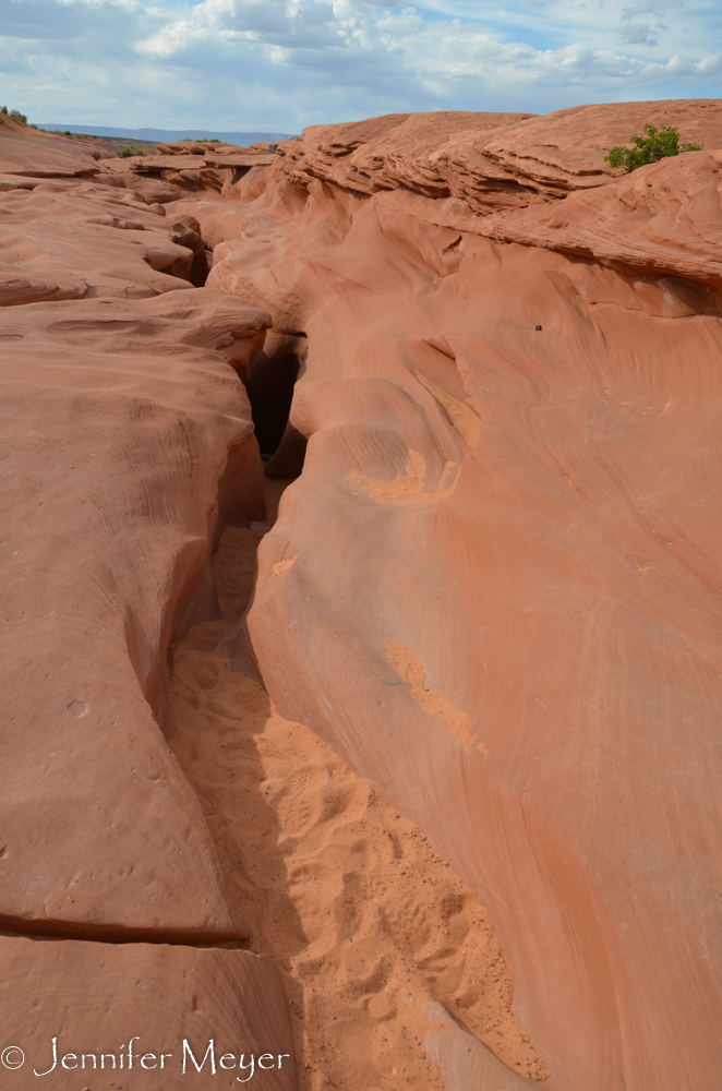 Antelope Canyon is a deep crevice in the rocks.