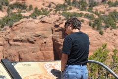 Checking out the exhibit info.