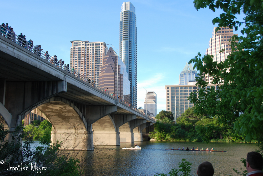 Crowds come to watch the bats fly out at sunset.