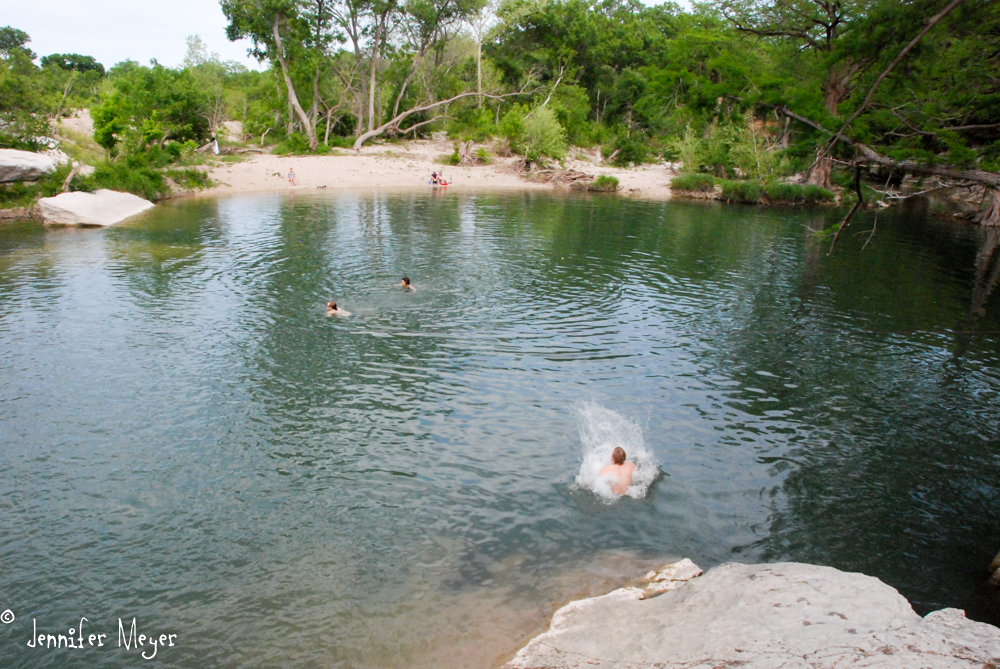 There were a few people swimming, though.