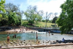 The free part of the springs is below the pool's dam.
