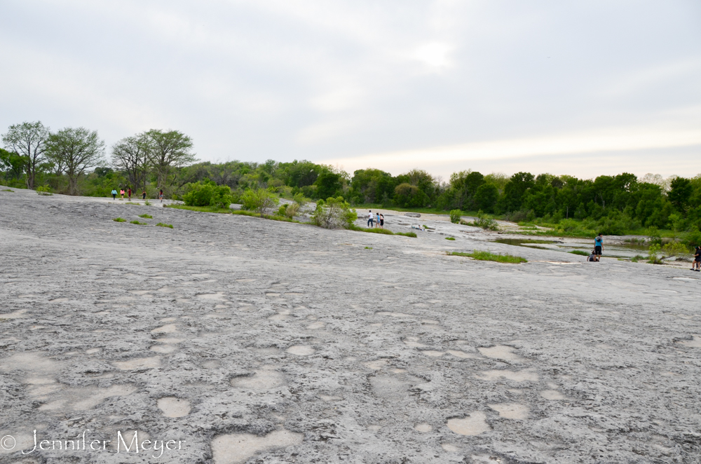 You have to walk across lava rock to get to the falls.