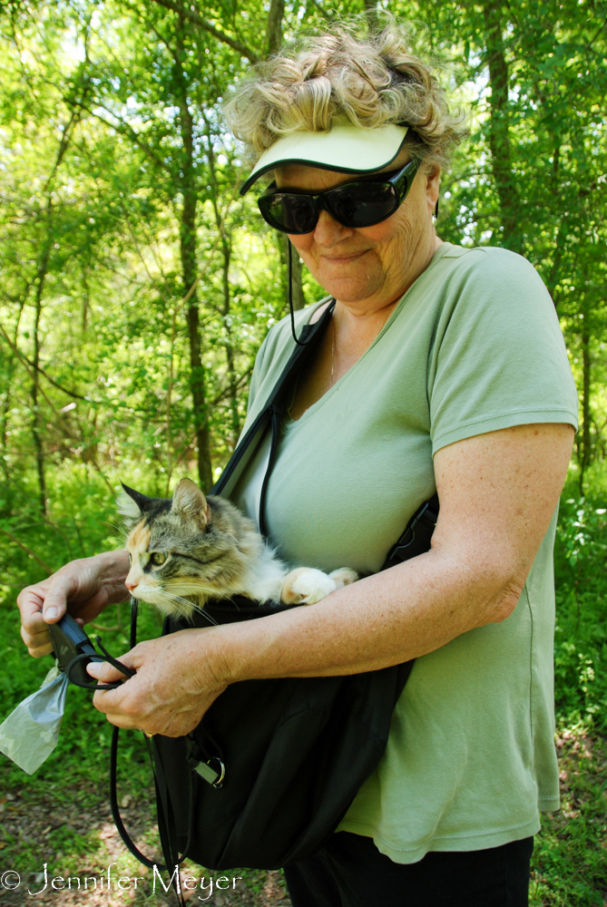 Good thing Kate brought the kitty pouch.