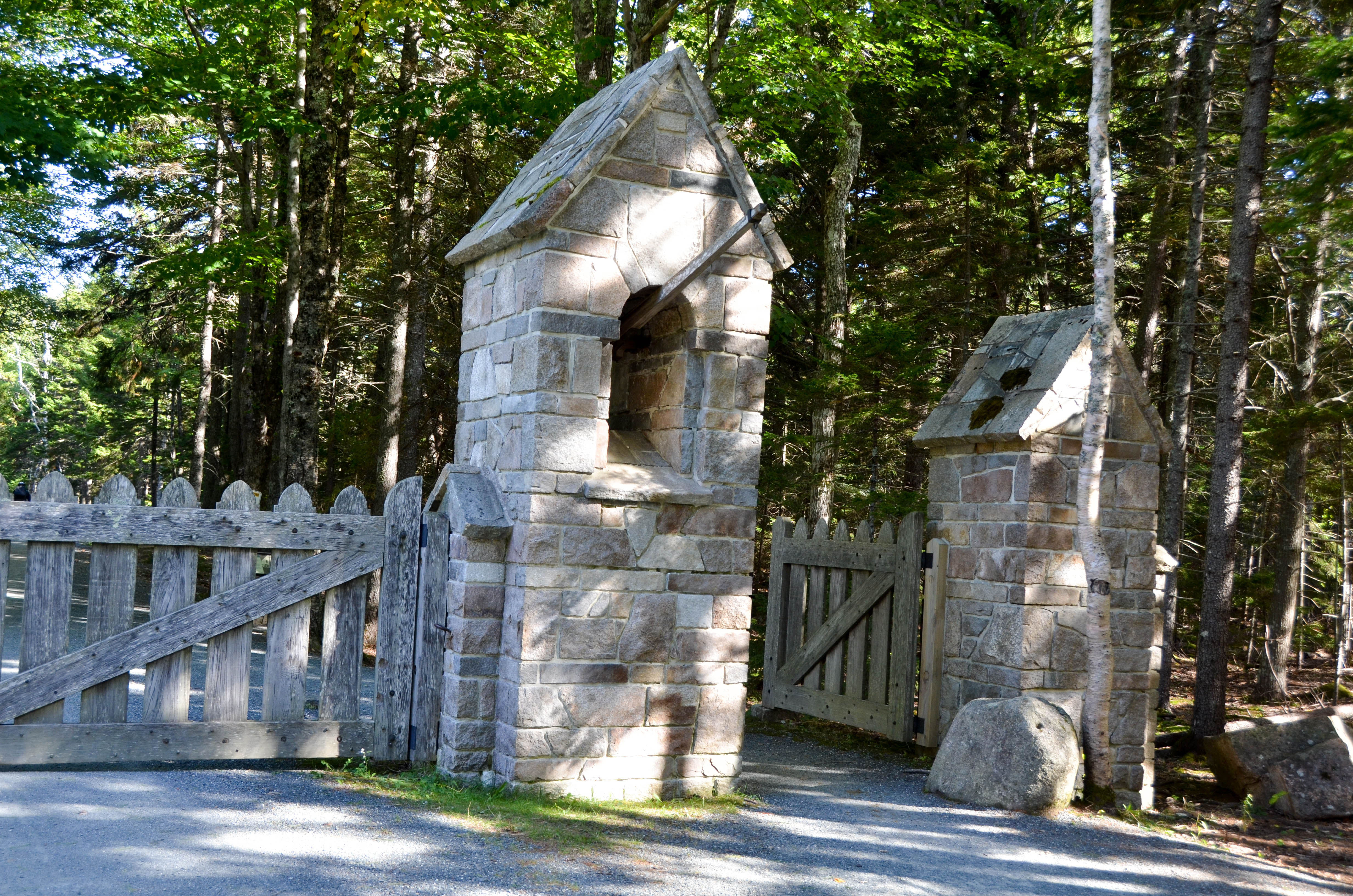 Gate to the coach road, which is now accessible by bike and foot.