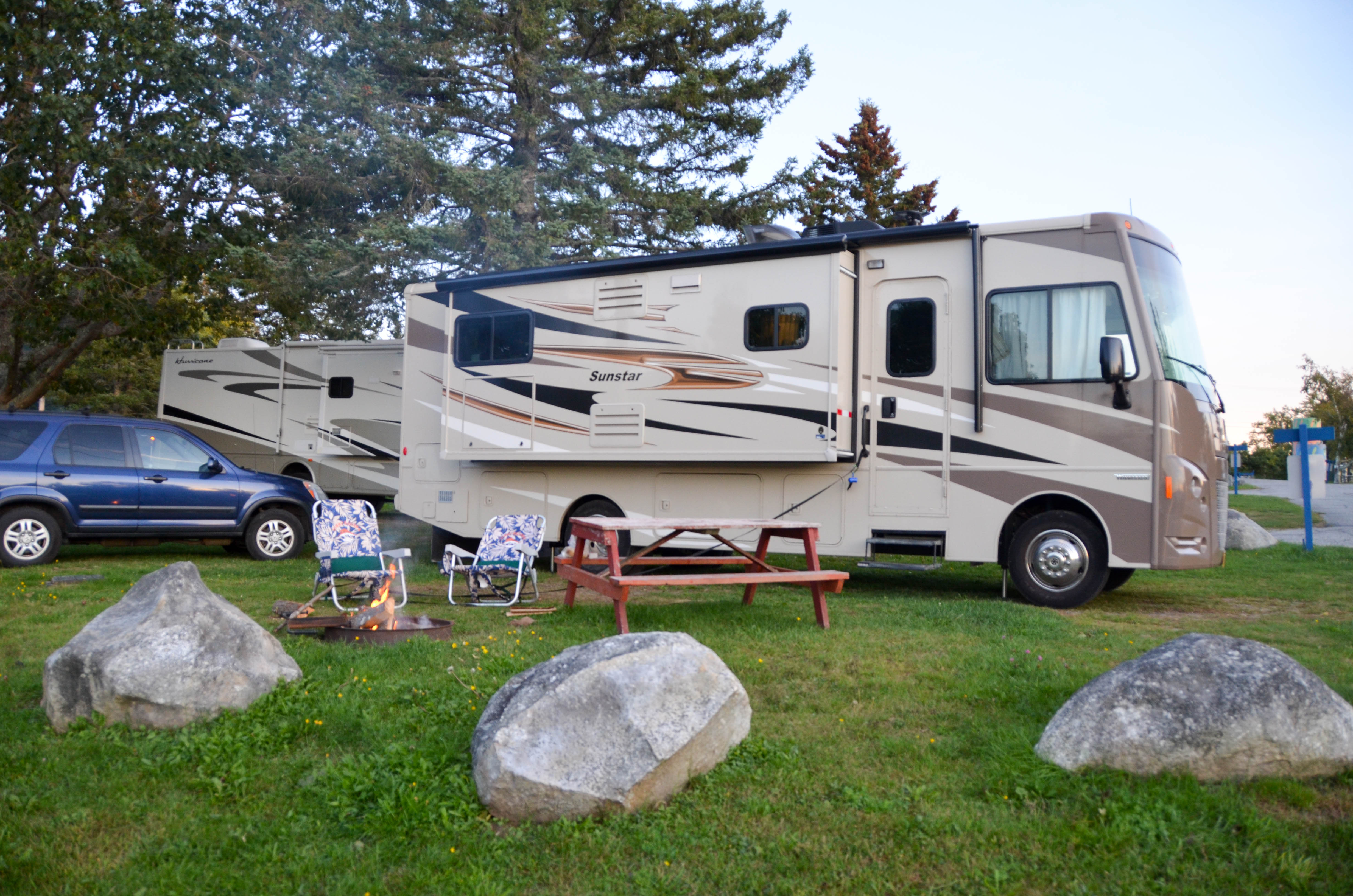 Back at Bessie, I built a fire.