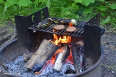 And we grilled burgers and corn over the fire.