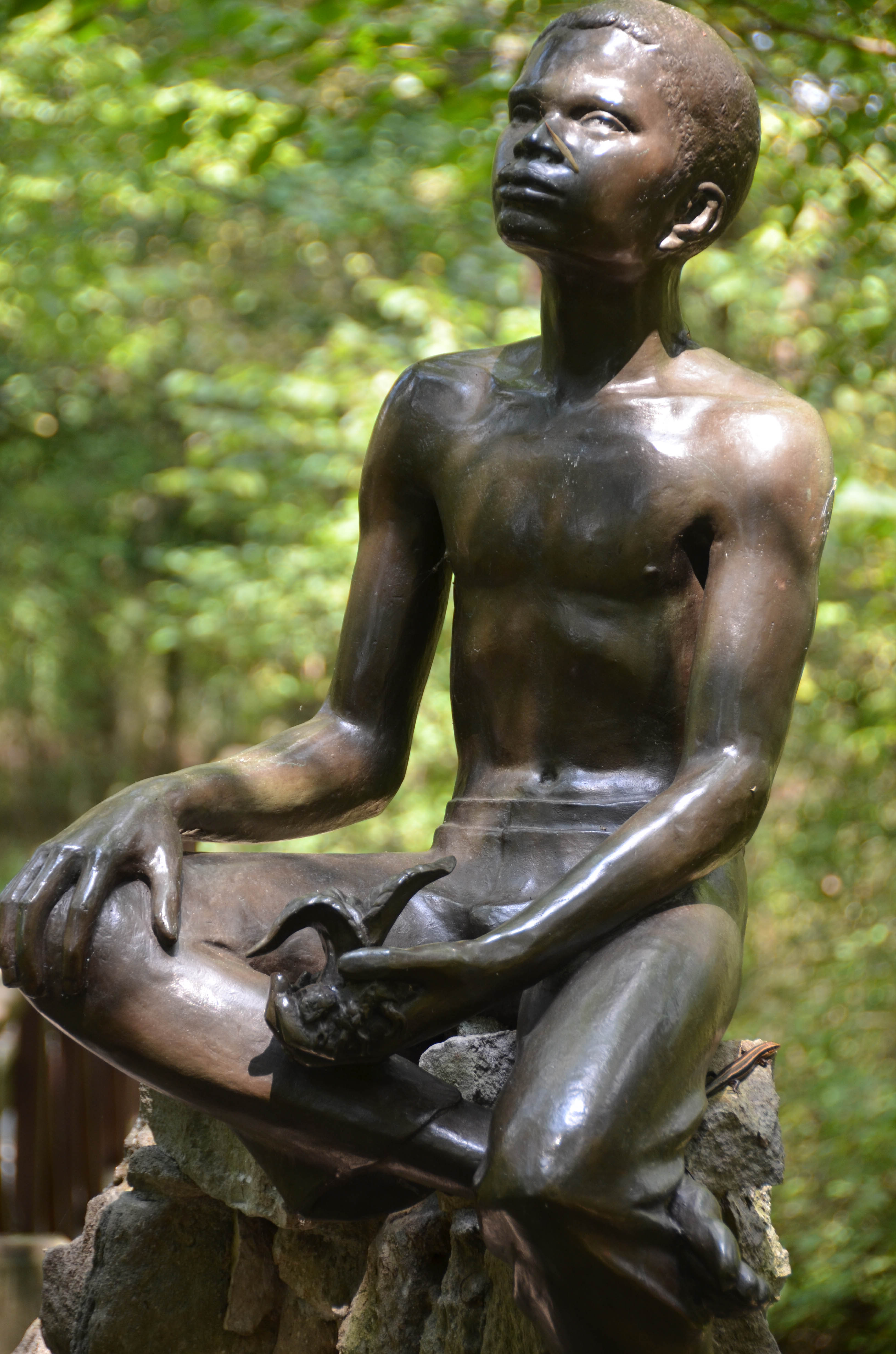 Carver as a boy, in his favorite spot in the woods.