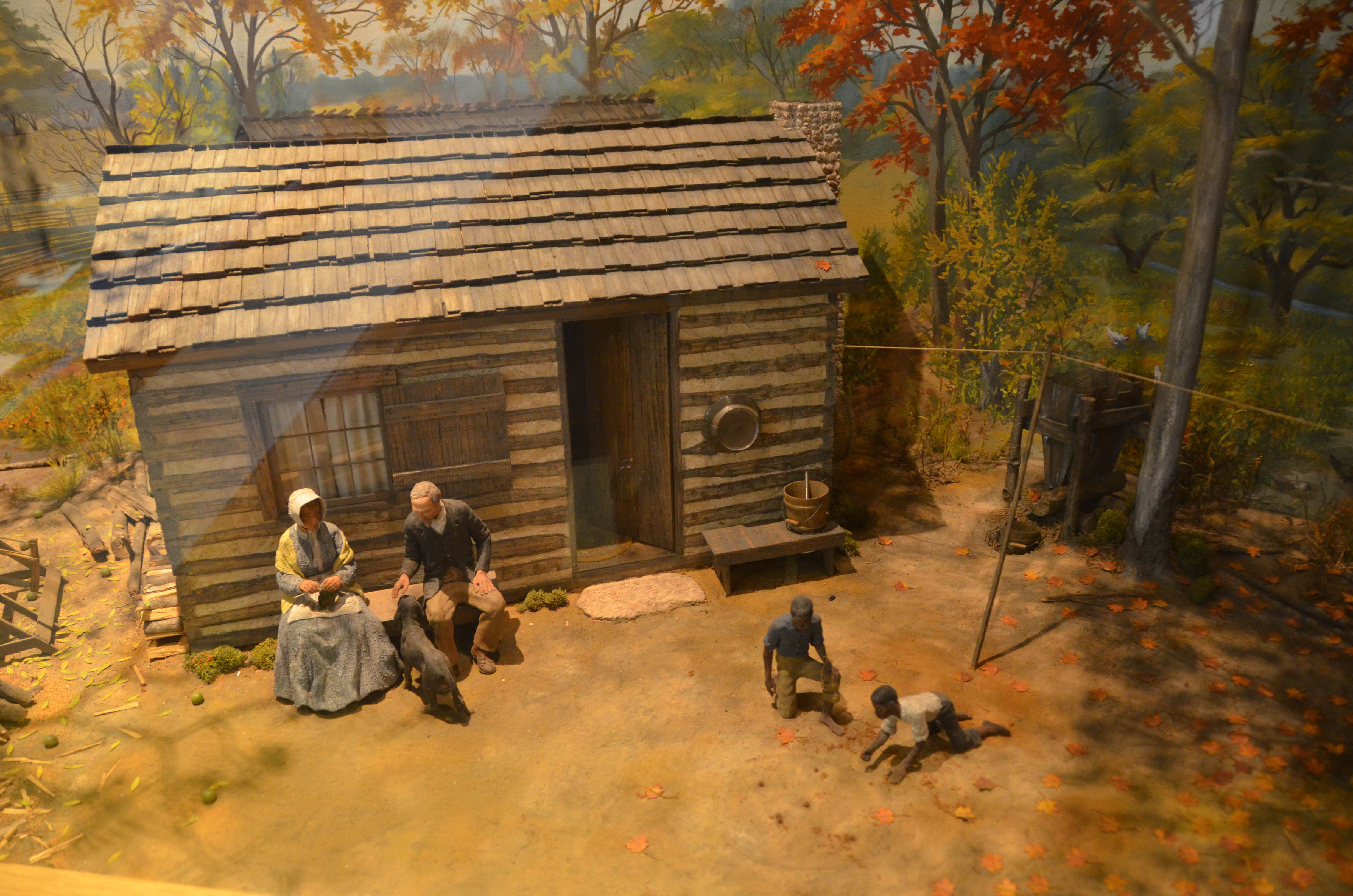 Diorama of George's home life with the Carvers.
