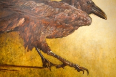 This crow painting is about six feet square.