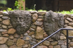Faces in a wall.