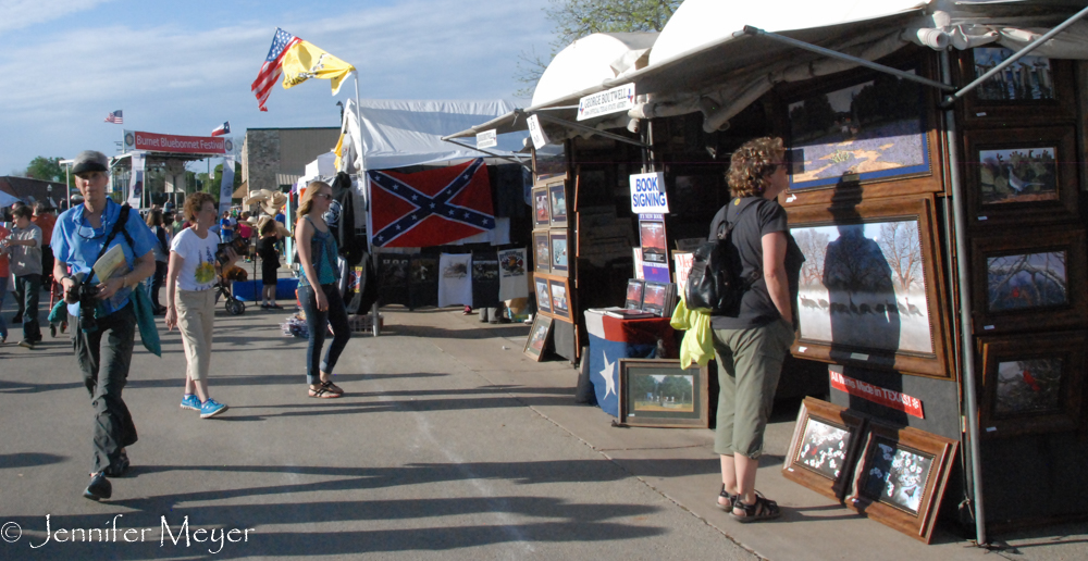 Lots of rebel flags and crosses in the craft booths.