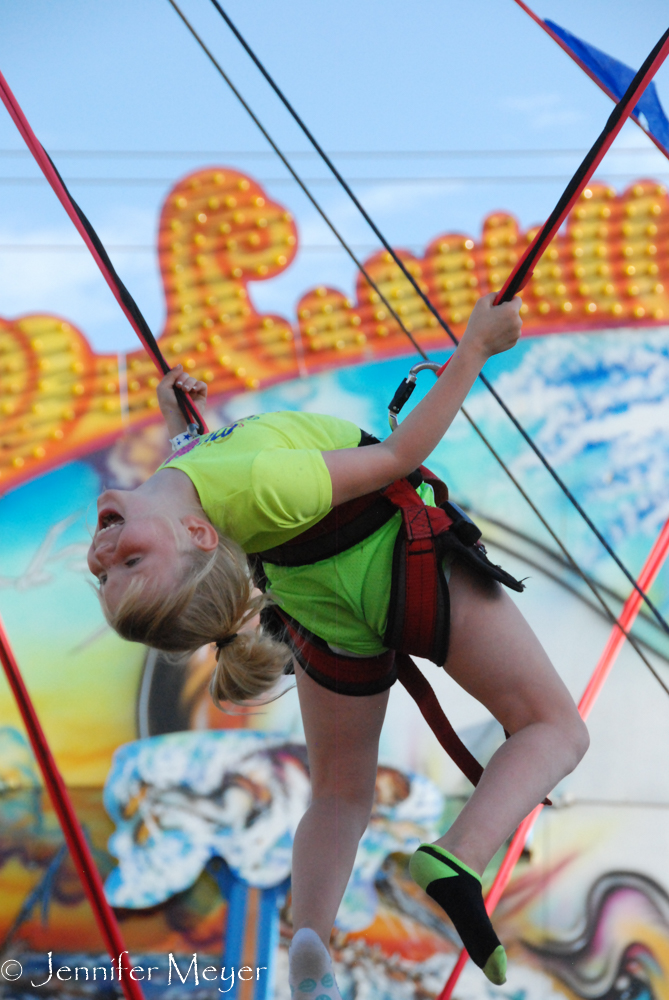 Bungee trampoline jumping.