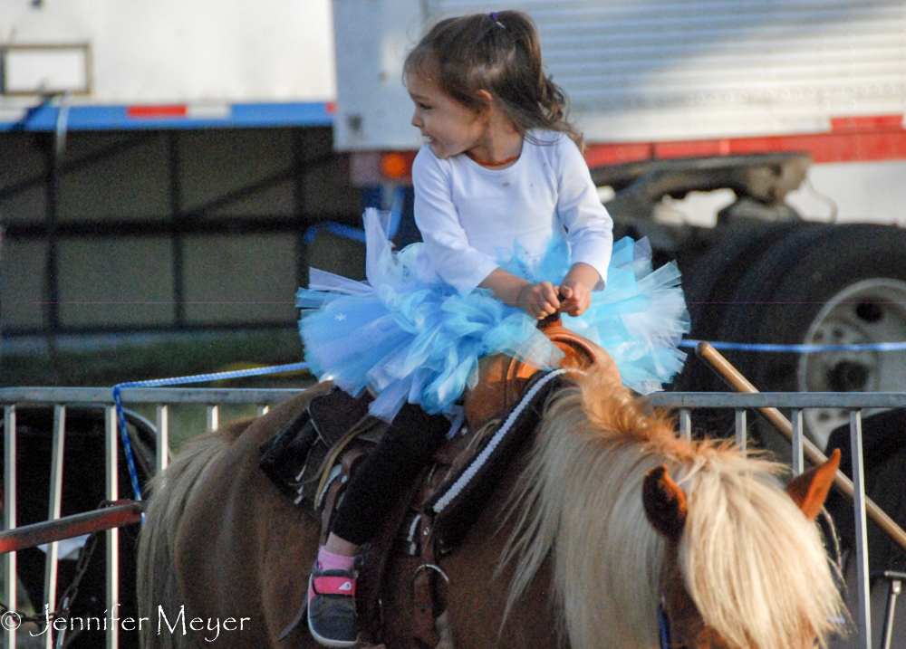 Pony ride in a tutu.