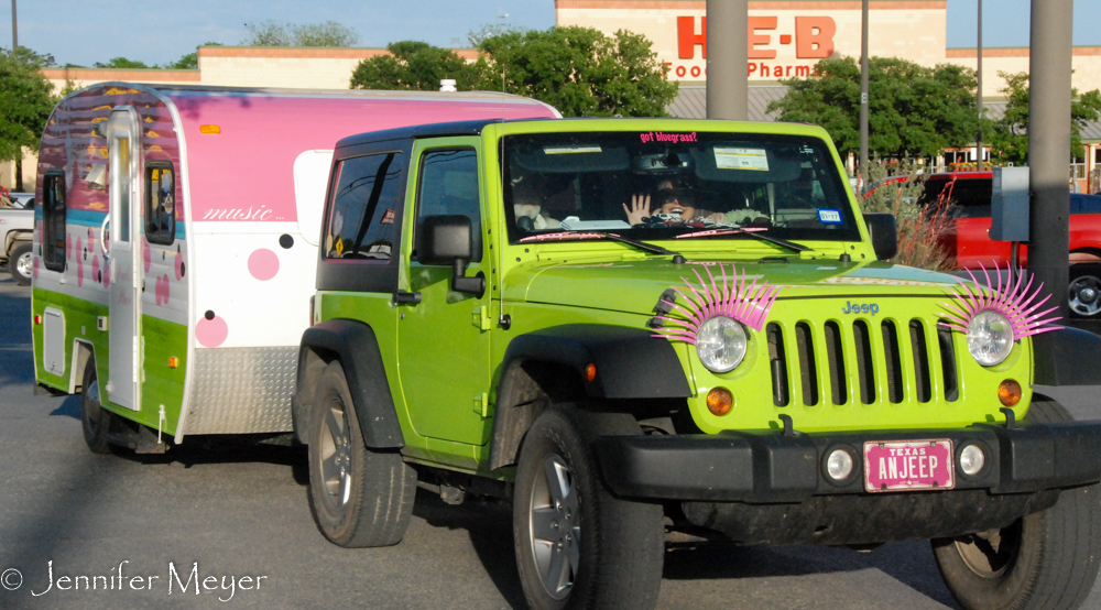 We loved this Jeep and trailer set.