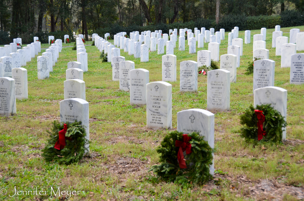 I rode my bike to the nearby national cemetery.