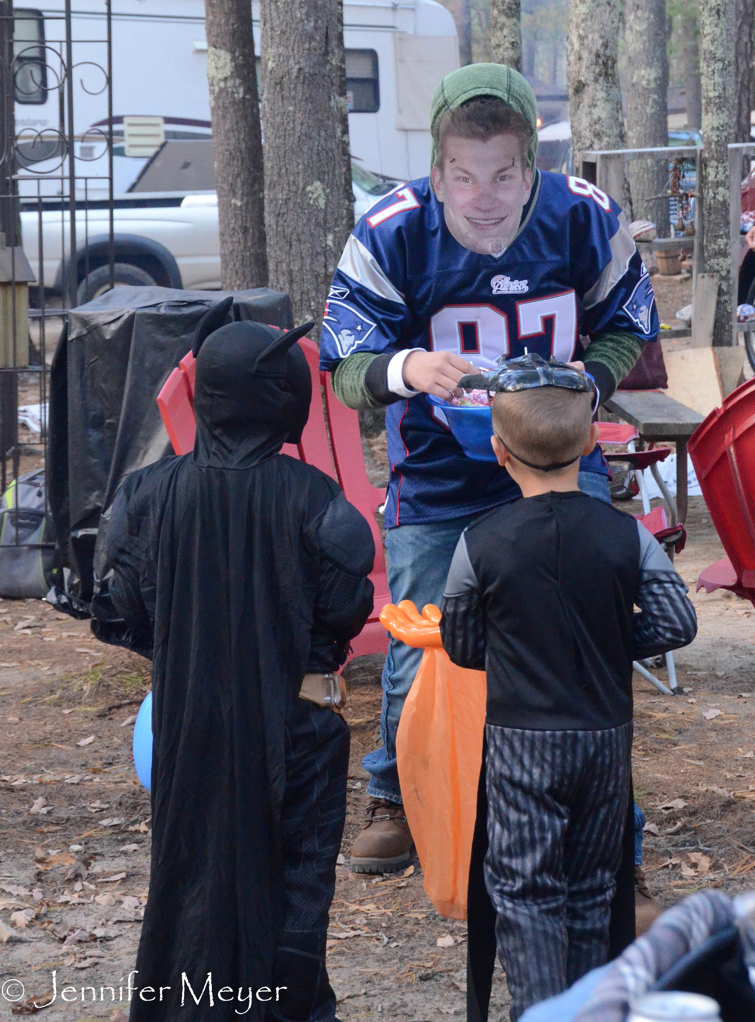 At 4:00, the trick-or-treating began.