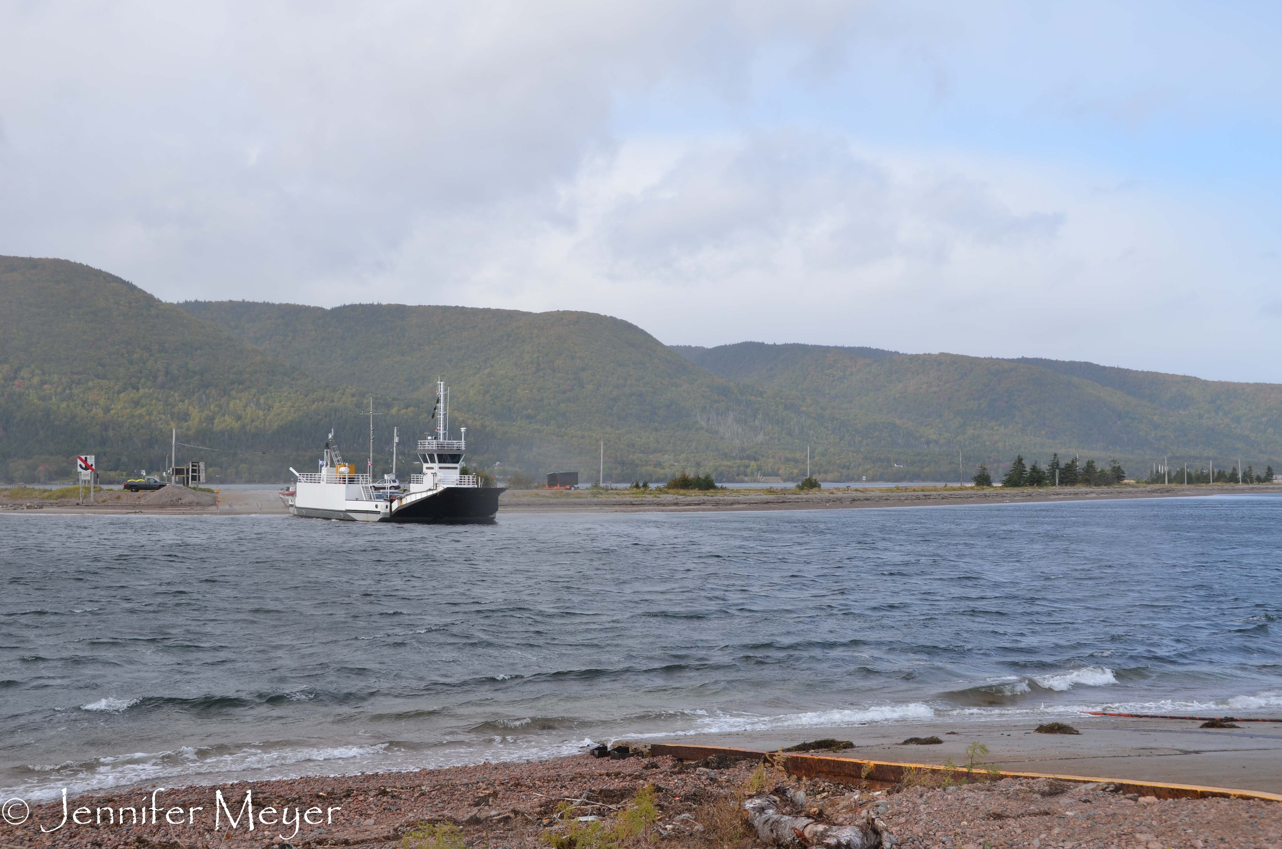 We took this tiny two-minute ferry.