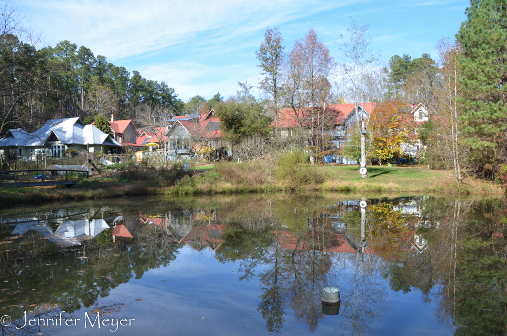 There's a pond.