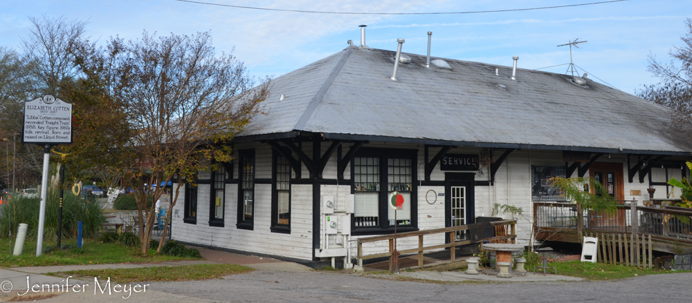 The old train station is now a coffee shop.